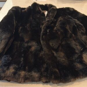 Tissavel of France Dark Brown Faux Fur Jacket